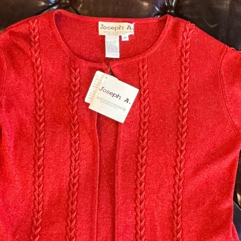 Joseph A. Red silk sweater , New with tags - Picture 5 of 5